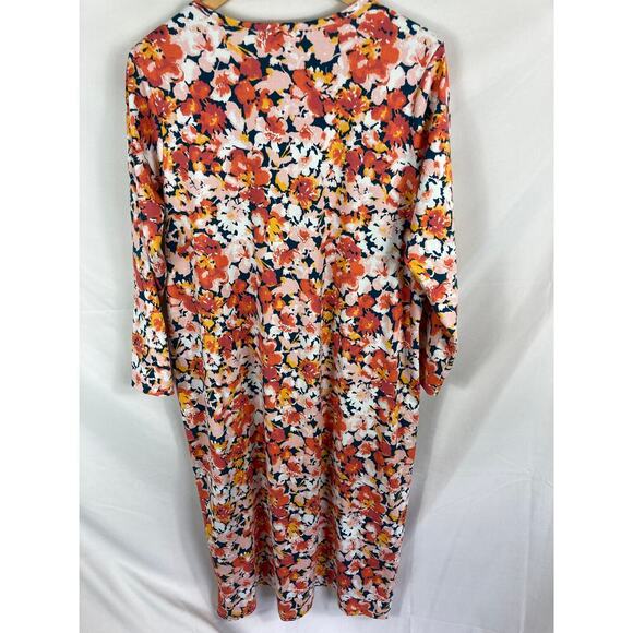 Lands End Floral Print Long Sleeve Dress Size 1X - Picture 6 of 6
